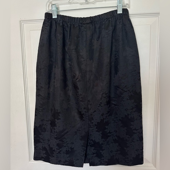 Black Floral Embossed Pencil Skirt by Miss Oops California - Picture 4 of 4